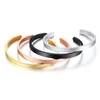 Personlig hemlig meddelande Kvinnor Manschett Armband Handstämplad Bangle i silverfärg Anpassad present 6mm B-304-Mg