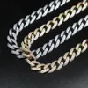 2020 neu eingetroffen 15 mm Iced Out Bling Goldsplitter Farbe Miami Cuban Link Chain Halskette Herren Hip Hop Punk Halskette Schmuck