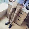 Wholesale-Cotton Men's Pure cotton Fashion Boutique Elastic Slim Business Formally Suit Pants/Male Wedding Dress Suit Pants Trousers