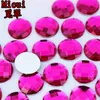 Micui 200PCS 14mm Round Crystal Flatback Mix Color Acrylic Rhinestone Glue On Strass Crystals Stones Gems No hole For Jewelry Crafts ZZ136