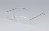 LuxuryEyelook Miopia Frame Business Pure Titanium Rimless Ultralight para hombres que leen gafas ópticas BR10281192542