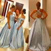 Sky Blue Prom Dress Long 2019 Sweetheart Elegancki Tani Off The Ramię Bez Backless Długość podłogi Kobiety Formalne Suknie Wieczorowe Vestidos de Gala