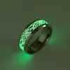 Men Luminous Dragon Ring Band Finger Stael Stael Glow in the Dark Pierścienie mody biżuteria i piaszczysty statek