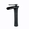 Black Copper European Style Faucet Hotel Badkamer Heet en koud Water Mixing Waterval Basin Kraan