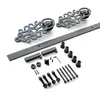 Royal Pattern Black Steel Rolling Track Set Kit Barn Door Hardware SINGLE / DOUBLE Interior