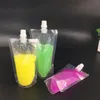 Transparent drinkväska Plastryckspåsar dricker förpackningspåse påse med lockmjölkvattenflaskor dricker fruktjuiceväska t2i5291