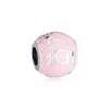 2019 Wiosna 925 Sterling Silver Jewelry Pink Castle Anniversary Urok Koraliki Pasuje do Pandora Bransoletki Naszyjnik dla kobiet DIY Making