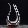 EcoFriendly 1200ml UShaped Glass Horn Wine Decanter Party Wine Pourer Red Beer Carafe Aerator Barware Bar Tool Gift1820380
