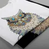Japan Sommar Ny Mode Kvinnor Skriv ut T-shirt Vintage Lace Tees Sequined Animal Print T-shirt Kvinnors plusstorlek Gullig uggla