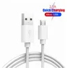 Cabos de telefone celular 1m de 3 pés de carregamento rápido Tipo C carregador USB-C de alta velocidade para Android Smartphone White