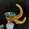 14mm Male Wig Wag Heady Glass Bowl With Handle Colorful Glass Bowls For Glass Water Bongs Smoking Accessories XL-SA05