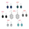Wholesale-Fashion Druzy Drusy Earrings Silver Gold Plated Popular Faux Stone Turquoise Charm Dangle Stud Earrings For Women Lady Jewelry