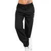 Dames losse sport harembroek Wijd been Hoge taille Veter recht recht plus size trainingsbroek joggers broek pantalon femme 2019