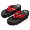 Kobiety Dziewczyna Moda Lato Cekiny Antypoślizgowe Sandały Pantofel Dla Krytych Buty na świeżym powietrzu Kobieta Flip Flops Letnie kapcie dom