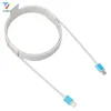 100pcs/lot 1m 2m typec to typec White Round cable Charging data line fit for Android micro usb 5pin type-c for Samsung General purpose