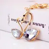 Cadeias de cristal Rhinestone chave pingente jóia colorida Swan animal Ornament Car Chaveiro Acessórios Mulheres Bag Keychain Holders3pcs