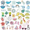 50pcs/Set Ins Style Yellow Pink Blue Cute Small Fresh Sticker Cup Computer Skateboard Waterproof Sticker Decoration Accessories