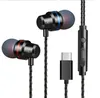 Type C Earphone Dynamic Drive HiFi USB-C Earbuds In-ear Bass Metal Sport Gaming Headset with Mic for Xiaomi Huawei Letv