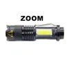 COB-LED-Taschenlampe, tragbar, Mini-ZOOM-Taschenlampe, Verwendung 14500 Akku, wasserdicht, im Leben, Beleuchtung, Laterne DLH049