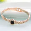 Pulsera de brazalete de tornillo de acero inoxidable 316L de oro rosa al por mayor con destornillador y tornillos de piedra con caja Envío gratis