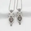 10 pièces à la mode argent plaqué Mini hibou perle Cage arôme huile essentielle diffuseur médaillons pendentif pour parfum collier faisant des breloques