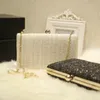 Classy Black Ivory Bridal Hand Bags Solid Flap Clutches For Wedding Jewelry Knit Prom Evening Party Shoulder Bag