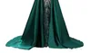Vestidos de noite verde escuro luxo 2020 um ombro Zuhair Murad vestidos sereia vestido de baile de lantejoulas com trem destacável feito sob encomenda 583