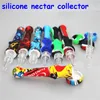 smoking Printing Silicone Nectar with 14mm joint quartz nail Nectars Kit Oil Rig Glass bong