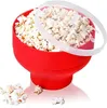 Silikon Mısır Patlatma Katlanır Popcorn Popper Kepçe Ev Partisi Mutfak DIY Araçlar Yemek için Kapak Popcorn Maker Bowl ile GGA3115-8