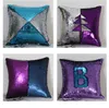 Sequin Mermaid Pillow Case Cover Kasta kuddekåpa Bling Magic Reversible Glitter Sofa Kuddar Car Cover Xmas Julklappar XD21574