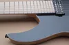 Factory grossist 7 strängar svart elektrisk gitarr med lönn fretboard, svart hårdvara, vit bindande kropp / nacke, kan anpassas