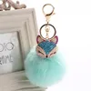 Charms Crystal Faux Fox Fur Keychain Kobiety Tickets Zawieszenie Na Torby Key Breloczek Key Pierścień Zabawki Prezenty Llaveros Biżuteria Dzieci Zabawki