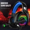 För PS4 Gaming Lysous LED-hörlurar 4D Stereo RGB Marquee hörlurar Headset med mikrofon för Xbox One / Laptop / Dator Tablet Gamer A20