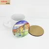 Sublimation Blank runde Untersetzer MDF Holz DIY Customed Cup Pad Hart Holzkissen Tasse Matte Pad heißer Getränkehalter