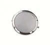 300 pièces livraison gratuite 70mm poche Compact miroir favorise rond métal argent miroir de maquillage cadeau promotionnel