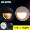 LED Schodek Light Wbudowany Krok Światła 3W Okrągły AC85-265V / DC12V Zewnątrz Wodoodporna Wodoodporna Moda Wall Corner Lampa Biały / Czarny