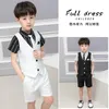 2020 kinder Hochzeit Party Kleidung Set Sommer Jungen Formale Anzug Weste + Shorts Schule Kinder Leistung Smoking Kostüm