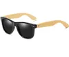 Gafas de sol polarizadas de bambú Cateye Designer Gafas de sol de madera 52 Gafas de madera clásicas Marco transparente Plata Negro para hombres Mujeres