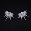 GODKI Marka Yeni Sıcak Moda Popüler Lüks Kristal Zirkon Saplama Küpe Spark Şekli Çiçek Küpe Moda Takı Kadınlar Için CX200606