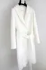 2019 primavera y verano cortavientos blanco con traje de falda Lady Fold traje largo y delgado abrigo elegante temperamento ropa de mujer