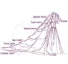 2019設計の結婚式のベール3mの長いベールのレースのアップリケ大聖堂の長さの裂け目のブライダルベールの花嫁ベールズブライダルの髪と櫛