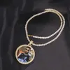 Round PO Custom Made PO Médaillons Pendant Picture Picture Collier Tennis Chaîne Gold Silver Cumbic Zircon Men039s Hip Hop Jewel95390588717839