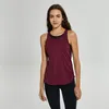 Groothandel yoga Vest T-shirt LU-59 Effen kleuren Dames Mode Outdoor Yoga Tanks Sport Running Gym Tops Kleding