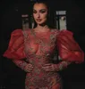 Suknia wieczorowa Yousef Aljasmi Kendal Jenner Kobiety Sukienka Kim Kardashian Red Aplikacje Syrenka