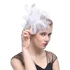 Femmes Net Chapeau Plume Pince À Cheveux Femmes Cocktail Fête De Mariage Chapeau De Mariée Course Fête Cheveux Décor porter