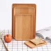 Natural Wood Retro Food Plate Multi Size Rectangle Pizza Cookies Trays Fruit Tea Coffee Plates Breakfast Bread Milk Trays VF1602 T03