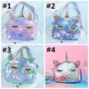 Pullu Unicorn Çanta Çocuk Karikatür Crossbody Çanta Kızlar Glitter Sevimli Çanta Tasarımı Unicorn Renk Değişimi Omuz Çantaları HHA1368