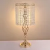 Rhinestone Candelabra Crystal Candlestick Świecznik Uchwyt Stołowy Centerpiece Vase Stand Home Wedding Decoration Gold Color