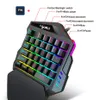 HXSJ V100 één handtoetsenbord met achtergrondverlichting 35 sleutels gaming mechanisch toetsenbord voor PC Computer Android Win