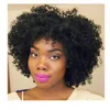 nouveau style crépus coupe courte perruque frisée naturelle africaine Americ cheveux humains lndian de simulation des cheveux bouclés perruque pour dames